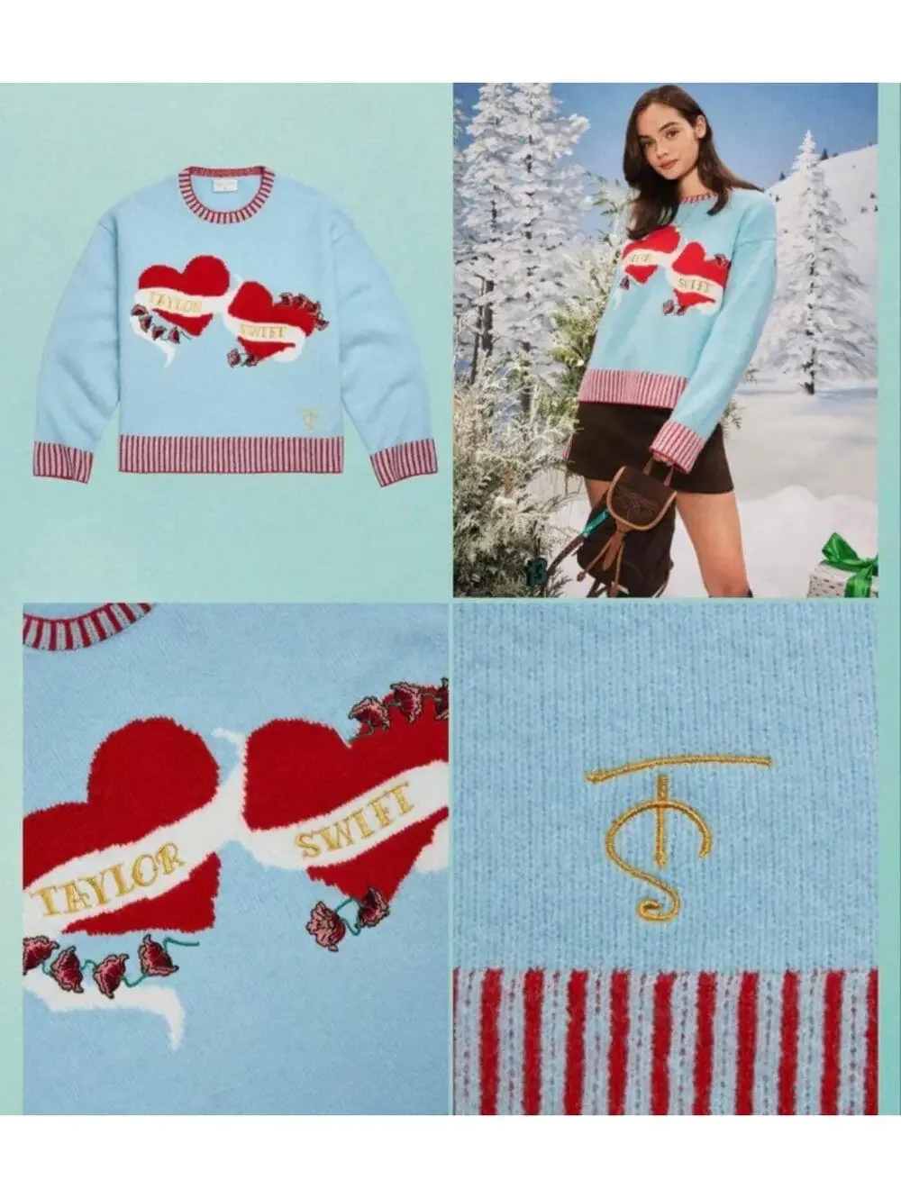 Taylor Swift Album Heart Knit Sweater official merch